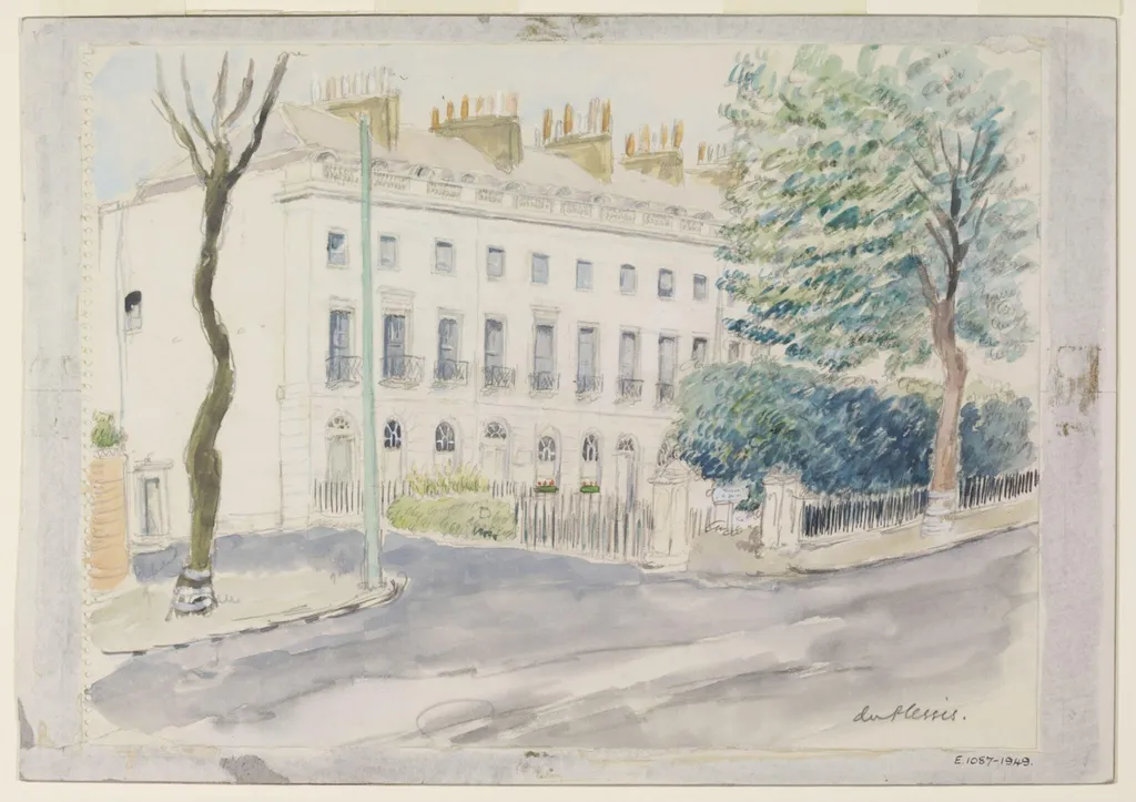 Albion Place, Reading, by Du Plessis, watercolor, 1940