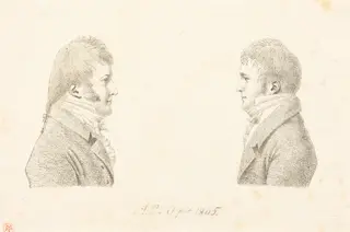 Self-Portrait and the Artist's Brother, by duc de Montpensier, Antoine Marie Philippe Louis d' Orléans