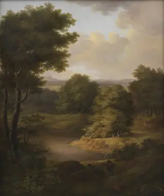 Duck Shooting in a Wooded Landscape