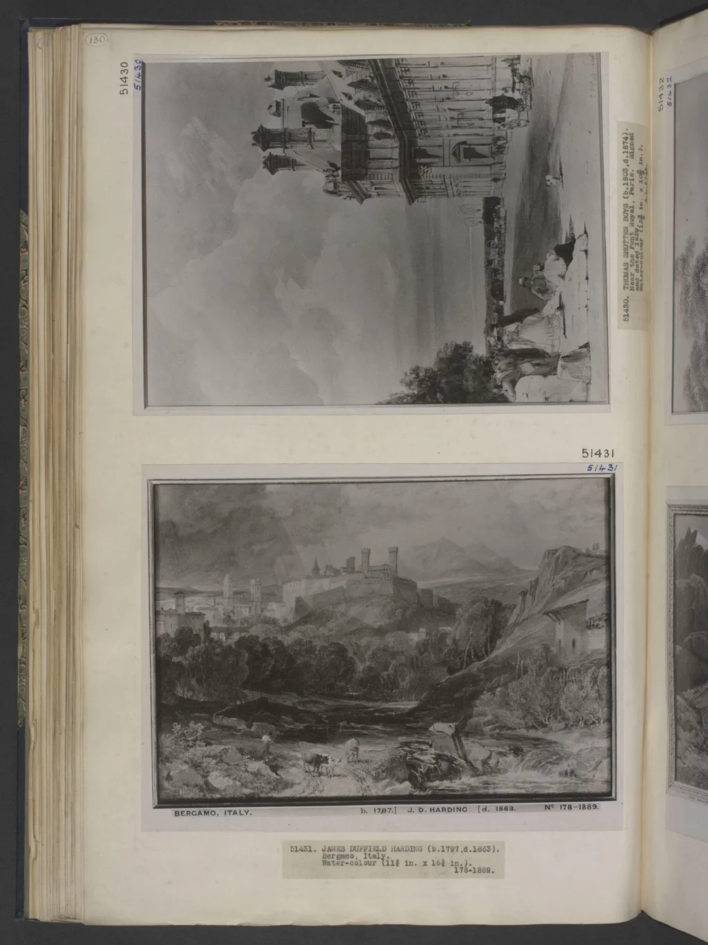 Bergamo, Italy, by Duffield, watercolor, 1820