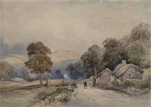 Landscape with trees and mountains, by Duffield