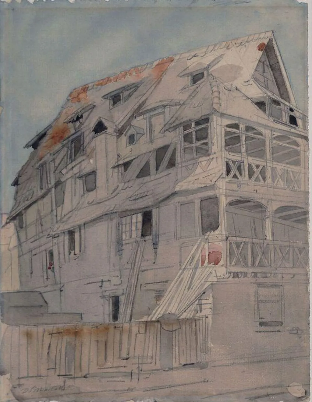 The Old Tannery, Strasbourg, by Dugald Sutherland MacColl, watercolor, 1927