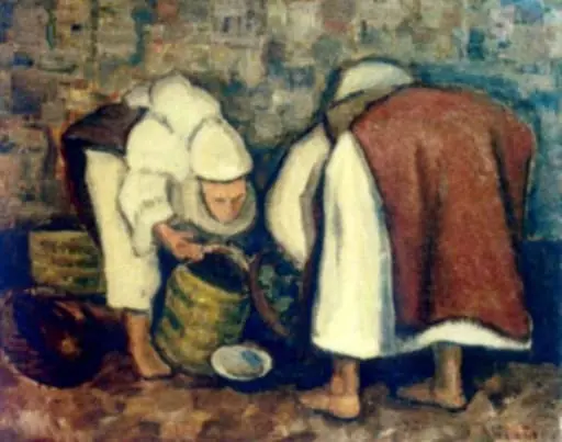 Două țărănci la piață, by Dumitru Ghiață