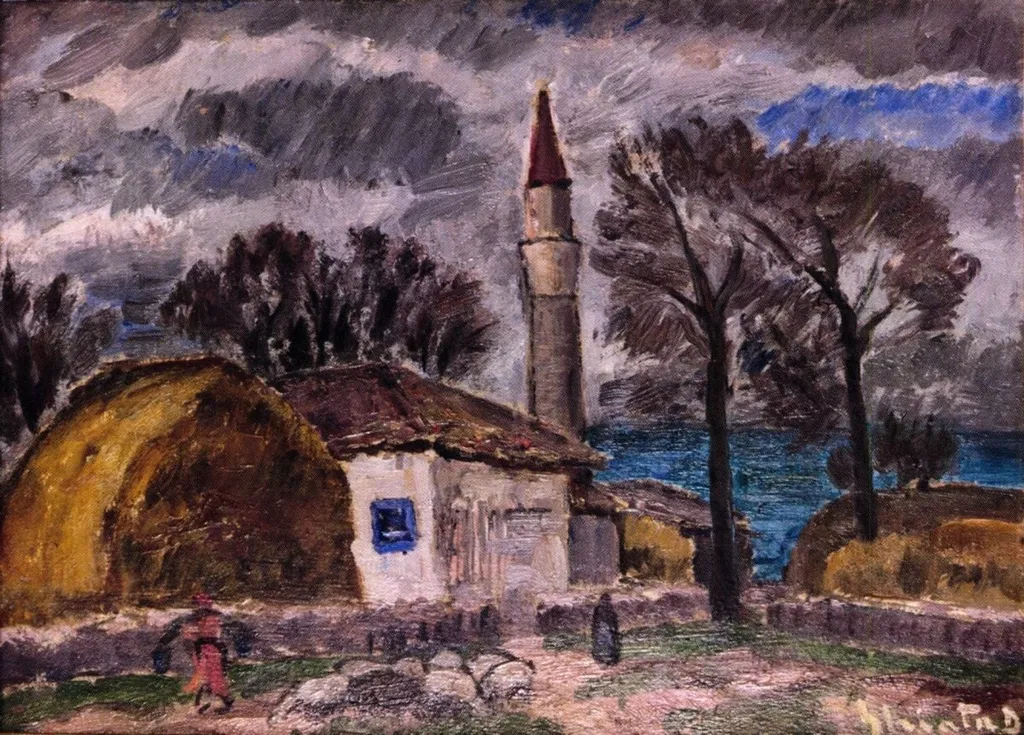 Peisaj cu moschee, by Dumitru Ghiață, unspecified, 1938