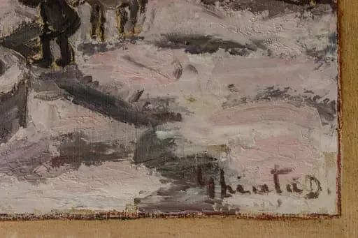 Peisaj de iarnă cu fântână, by Dumitru Ghiață