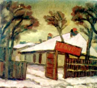 Peisaj de iarnă (Depozit de lemne)