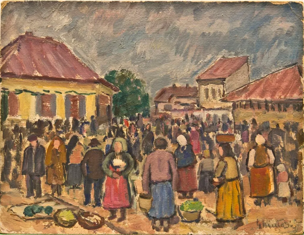Piață din Turnu Severin, by Dumitru Ghiață, 1938