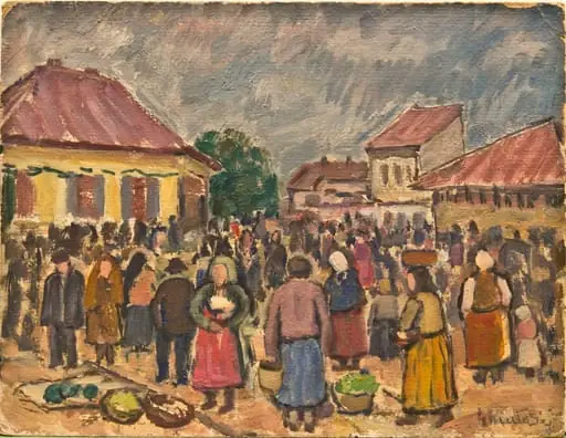Piață din Turnu Severin, by Dumitru Ghiață