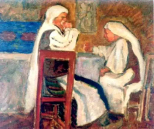 Țărănci la masă, by Dumitru Ghiață