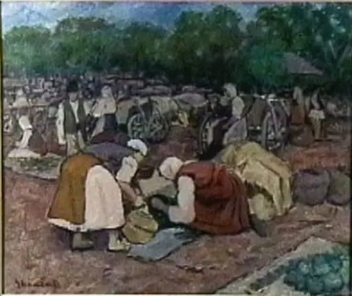 Târg la Baia de Aramă, by Dumitru Ghiață