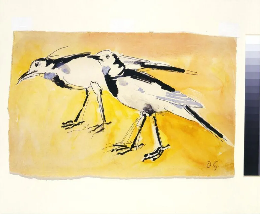 Wagtails, by Duncan Grant, watercolor, 1960