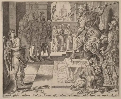 David before Saul, by Dutch 16th Century