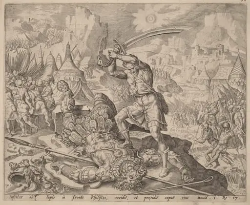 David Cutting Off Goliath's Head, by Dutch 16th Century