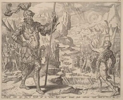 David Meeting Goliath, by Dutch 16th Century