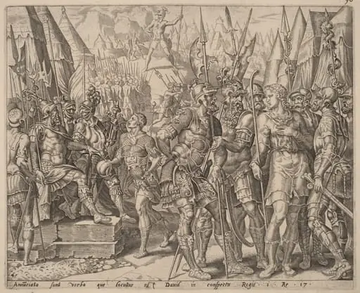 David's Brother Relating to Him Goliath's Challenge, by Dutch 16th Century