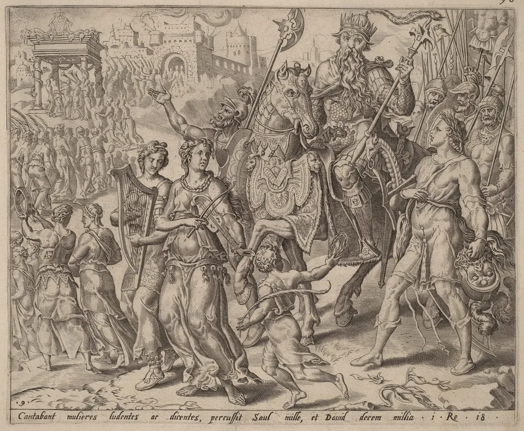 The Triumph of Saul and David, by Dutch 16th Century, ink, 1556