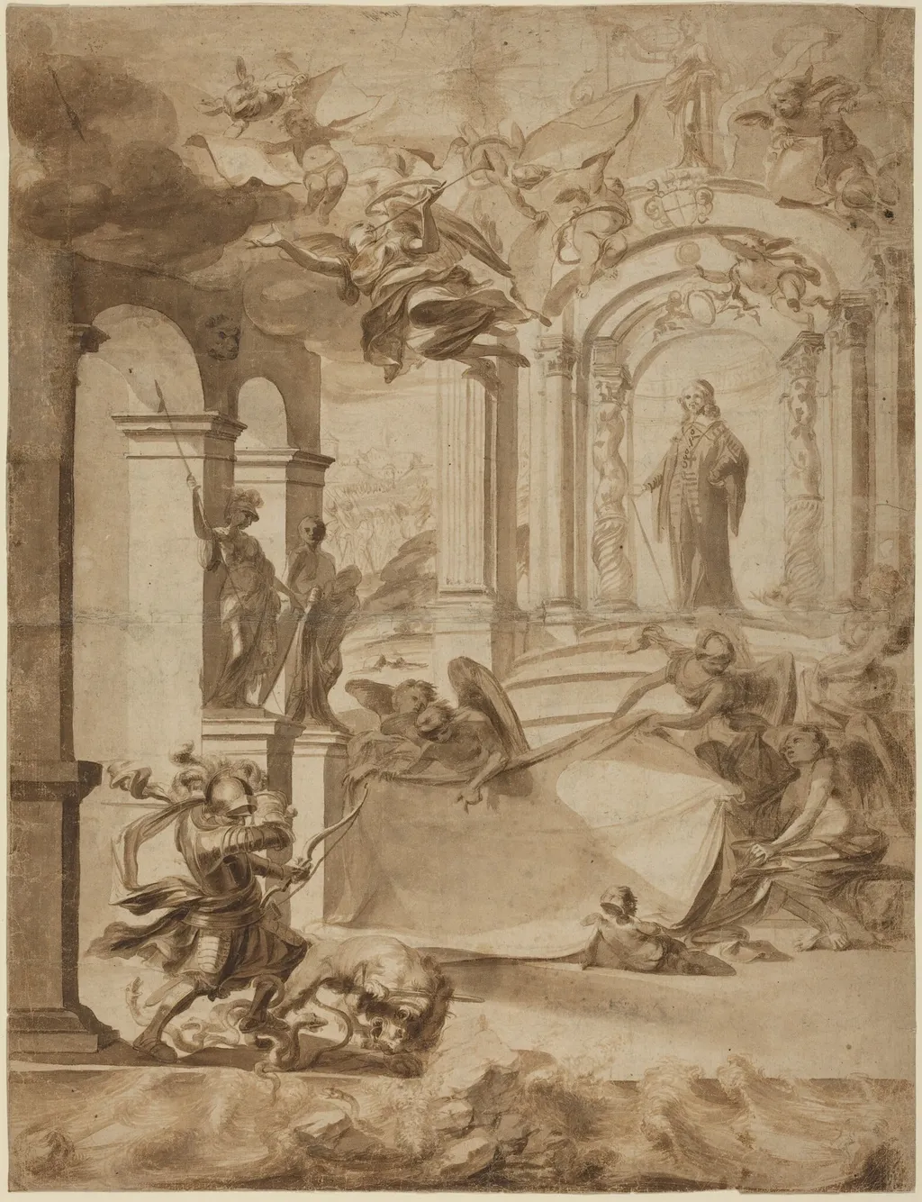 Allegory in Honor of a Gentleman, by Dutch 17th Century, ink, 1601