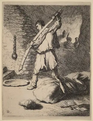 Beheading of John the Baptist, by Dutch 17th Century, 1627