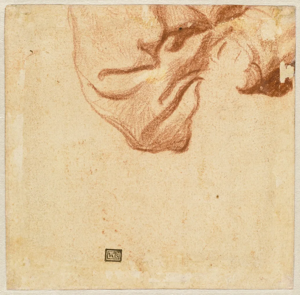 Drapery Study (verso), by Dutch 17th Century, chalk, 1631