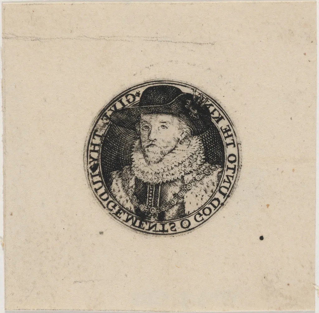 James I, King of England, by Dutch 17th Century, ink, 1650