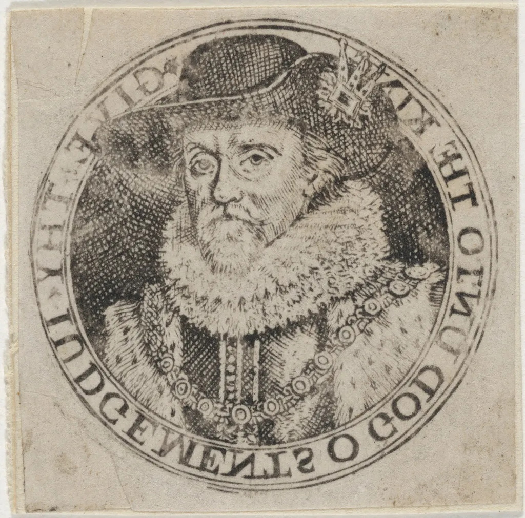 James I, King of England, by Dutch 17th Century, ink, 1650