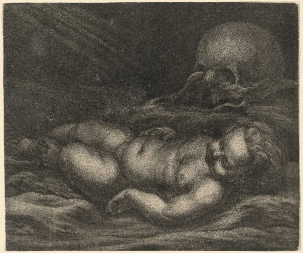 Memento Mori, by Dutch 17th Century, ink