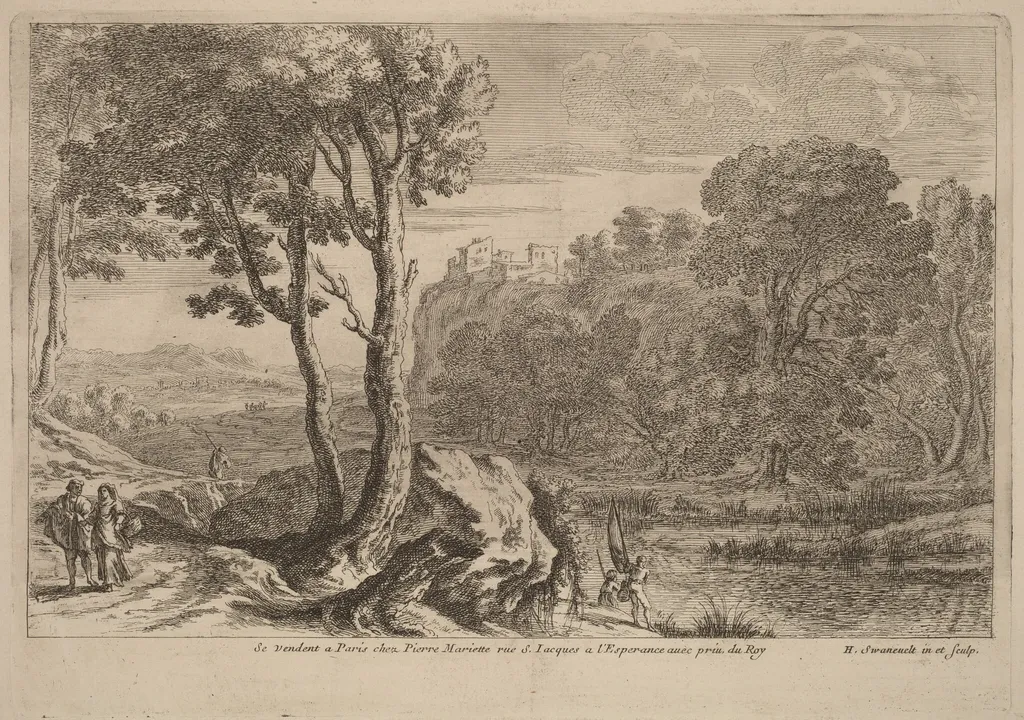 The Fishermen, by Dutch 17th Century, ink, 1650