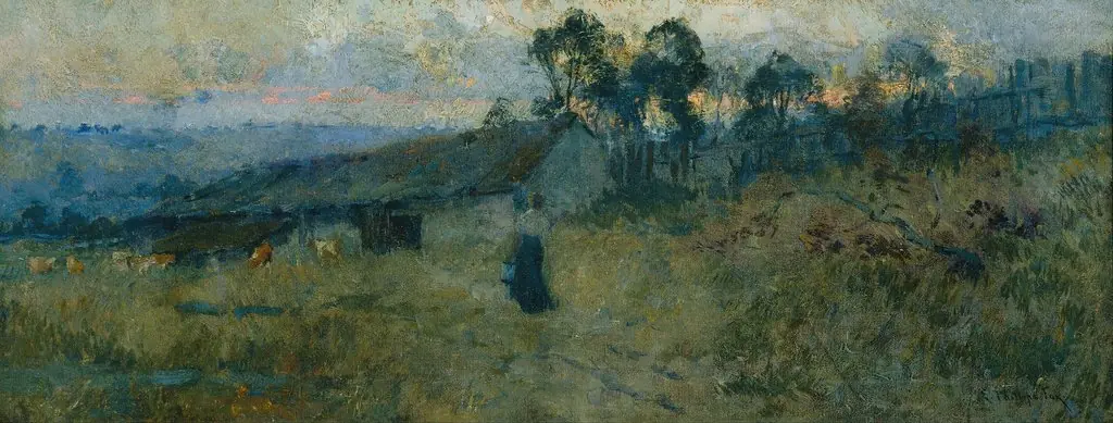 The milking shed, by E. Phillips Fox