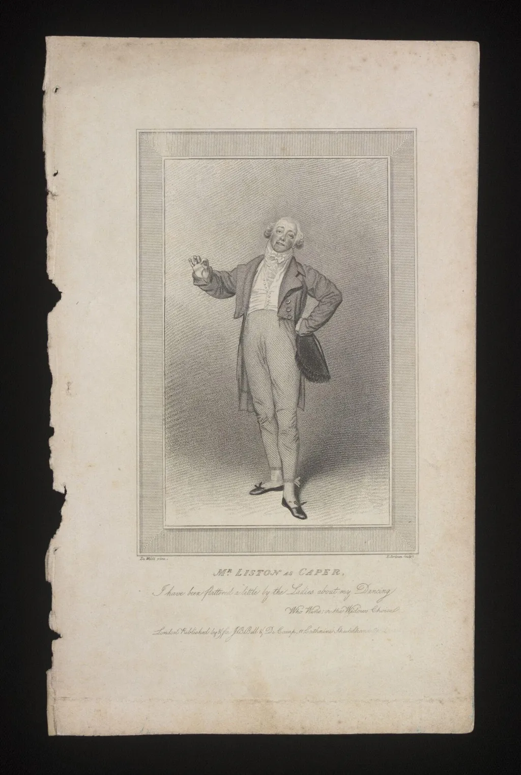 Mr Liston as Caper, by E Scriven, 1850