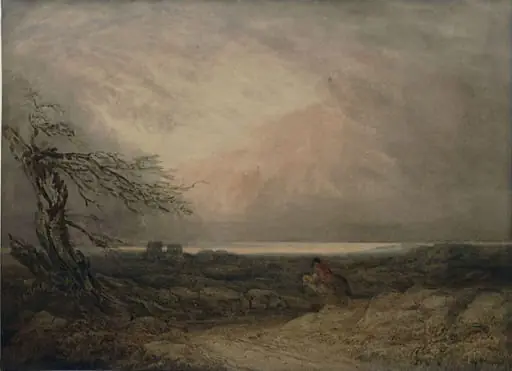 Landscape with Ruins and Horseman : Stormy Effect, by E. Smith