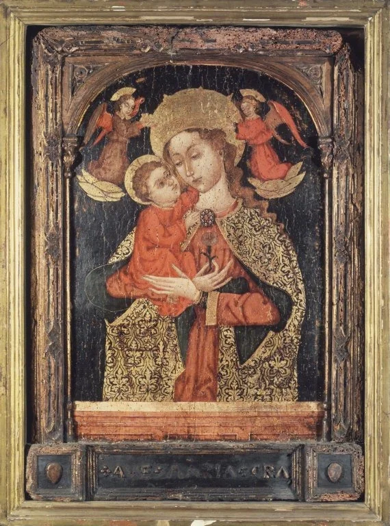 Virgin and Child with Two Angels, detail