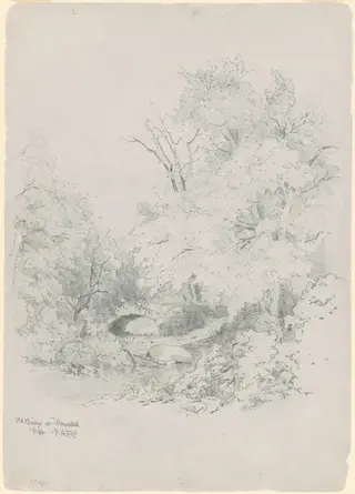 Old Bridge at Weaverton, by Andrew Fisher Bunner, graphite, 1867