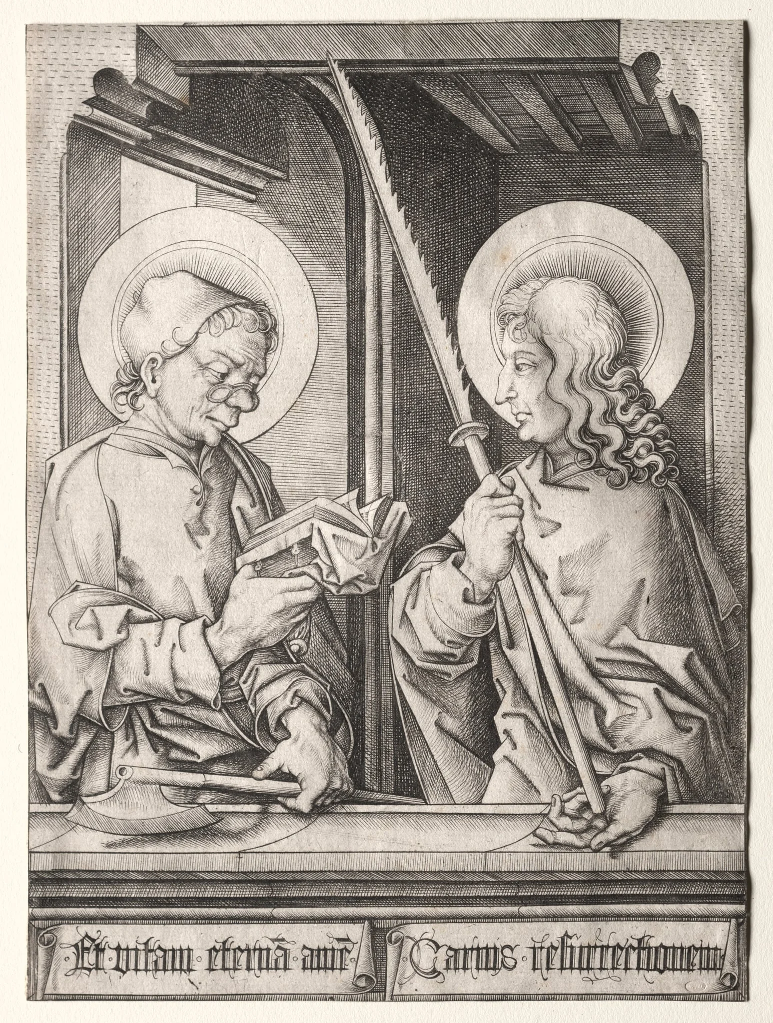 The Twelve Apostles at Gothic Windows: St. Matthias and St. Judas Thaddaeus, detail