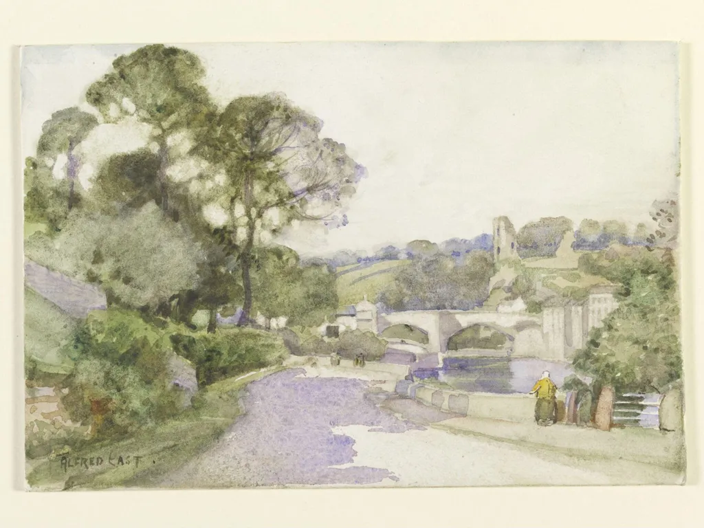 Barnard Castle, by Alfred East, watercolor, 1850