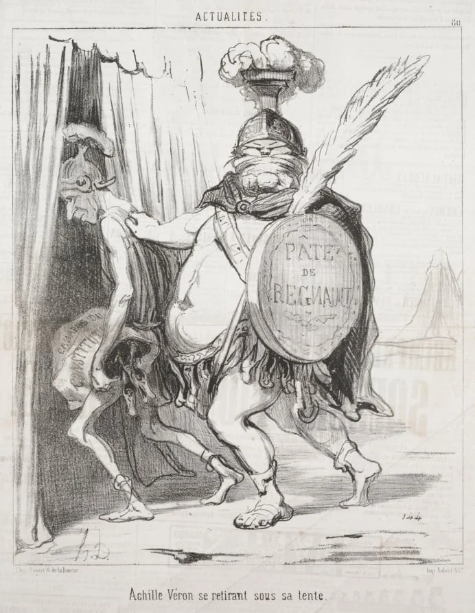 Achilles Véron withdrawing into his tent., detail