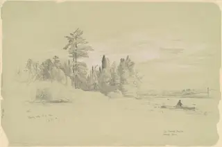 Cherry Lake, White Mountains, by Aaron Draper Shattuck, gouache, 1859