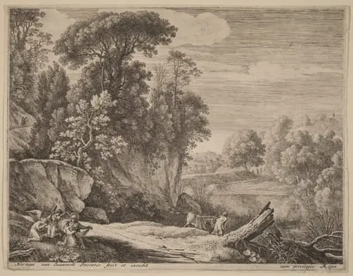 The Donkey Led to the River, by Herman van Swanevelt, ink, 1628