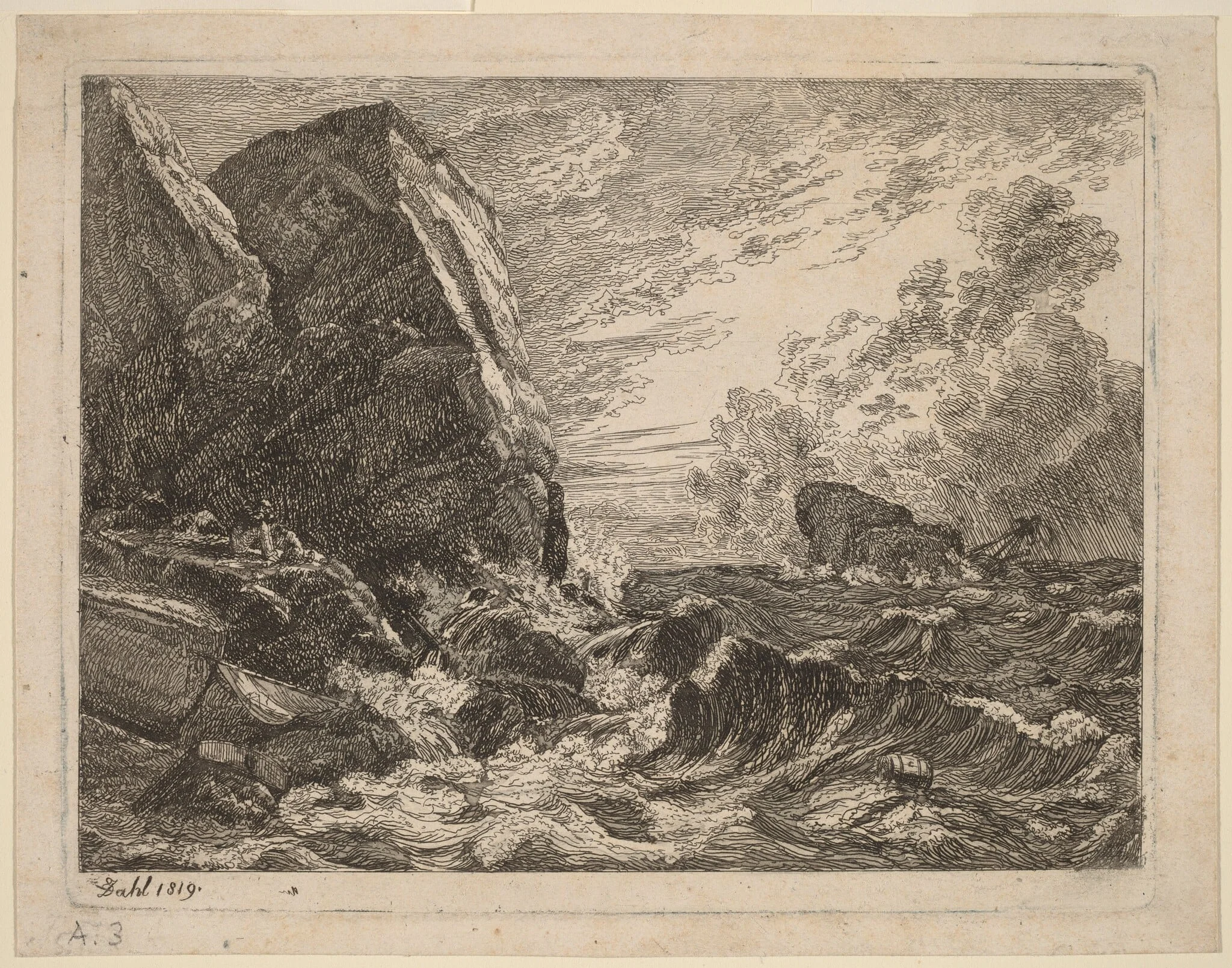 Norwegian Coast During a Storm, detail
