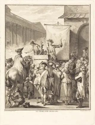 Le charlatan français, by Isidore-Stanislas Helman, ink, 1777