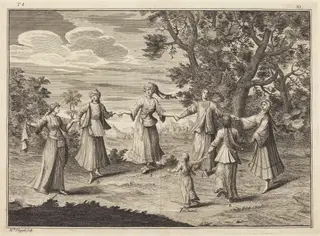 A Native Dance, by William Hogarth, ink, 1723