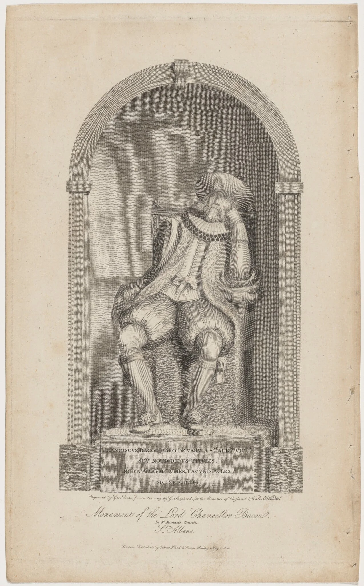 Monument of the Lord Chancellor Bacon, Saint Michael's Church, detail