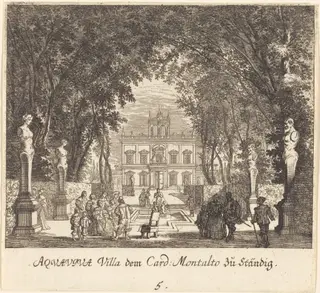 Villa Aquaviva, by Melchior Küsel, ink, 1681