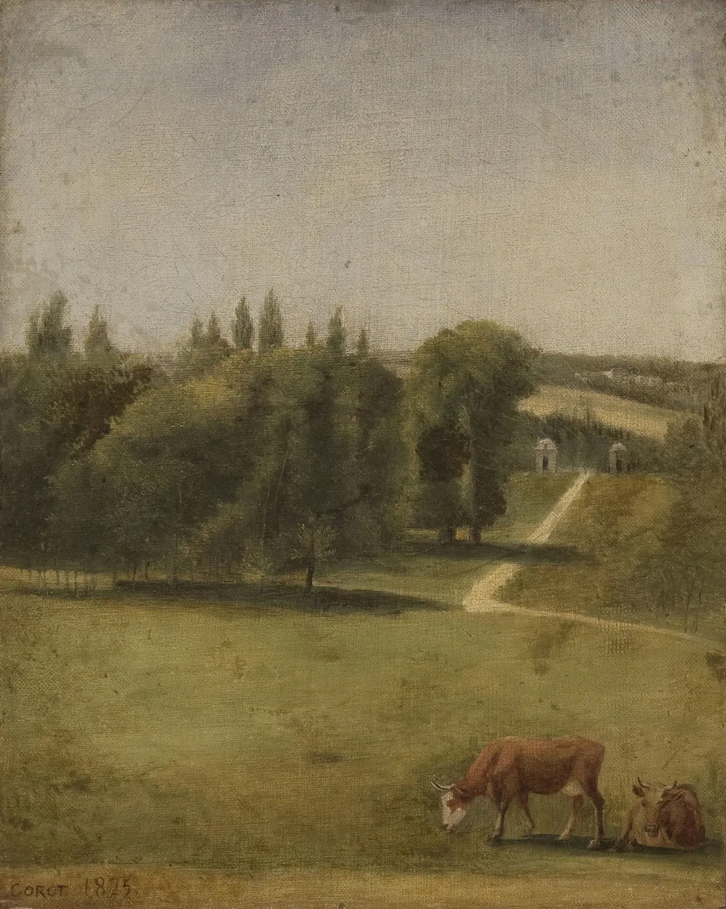 Landscape, by Jean Baptiste Camille Corot, oil, 1825