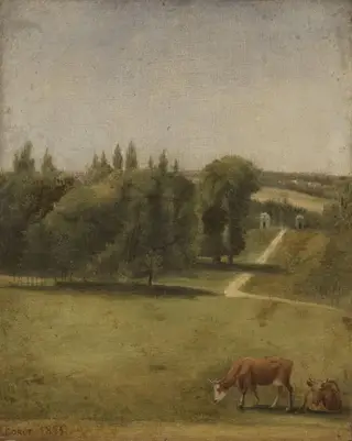 Landscape, by Jean Baptiste Camille Corot, oil, 1825