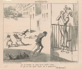 J'ai vu trancher les jours de ma famille ..., by Honoré Daumier, ink, 1852
