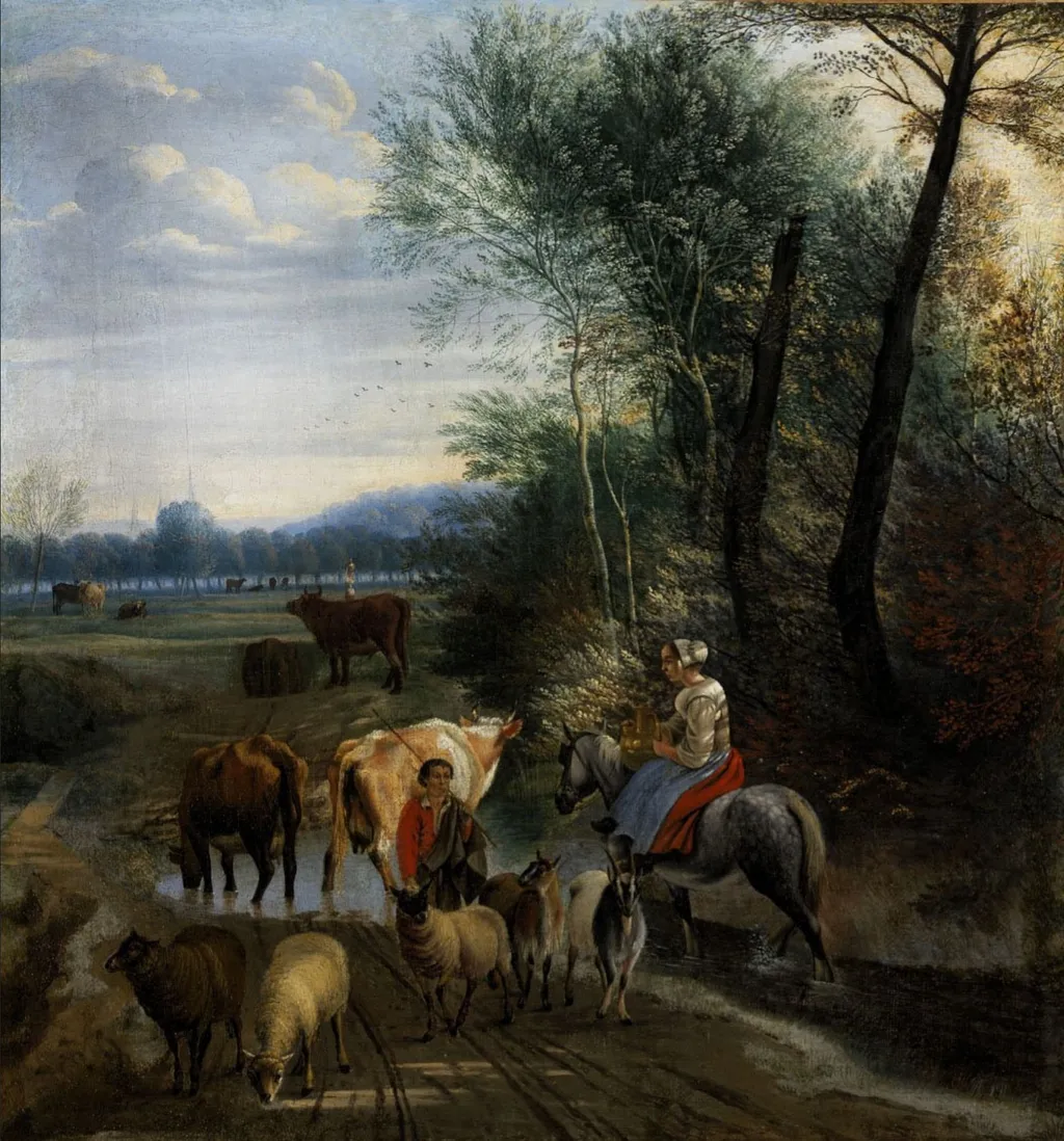 The Ford, by Johannes Siberechts, oil, 1694