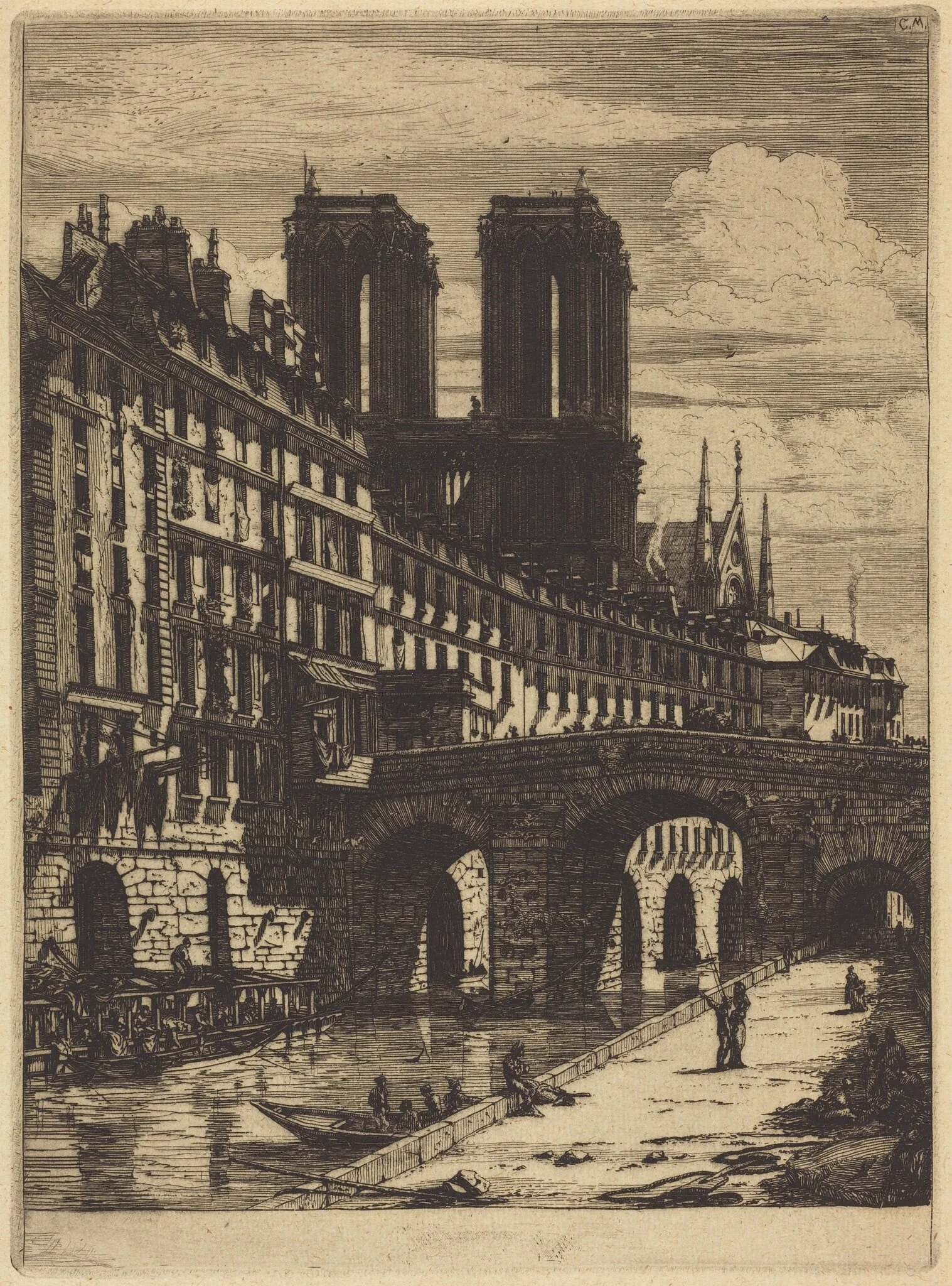 Le Petit Pont, Paris, detail
