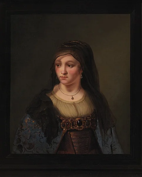 Portrait of a Lady in a Veil, detail