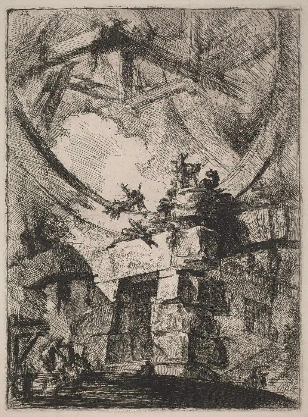 The Giant Wheel, by Giovanni Battista Piranesi, ink