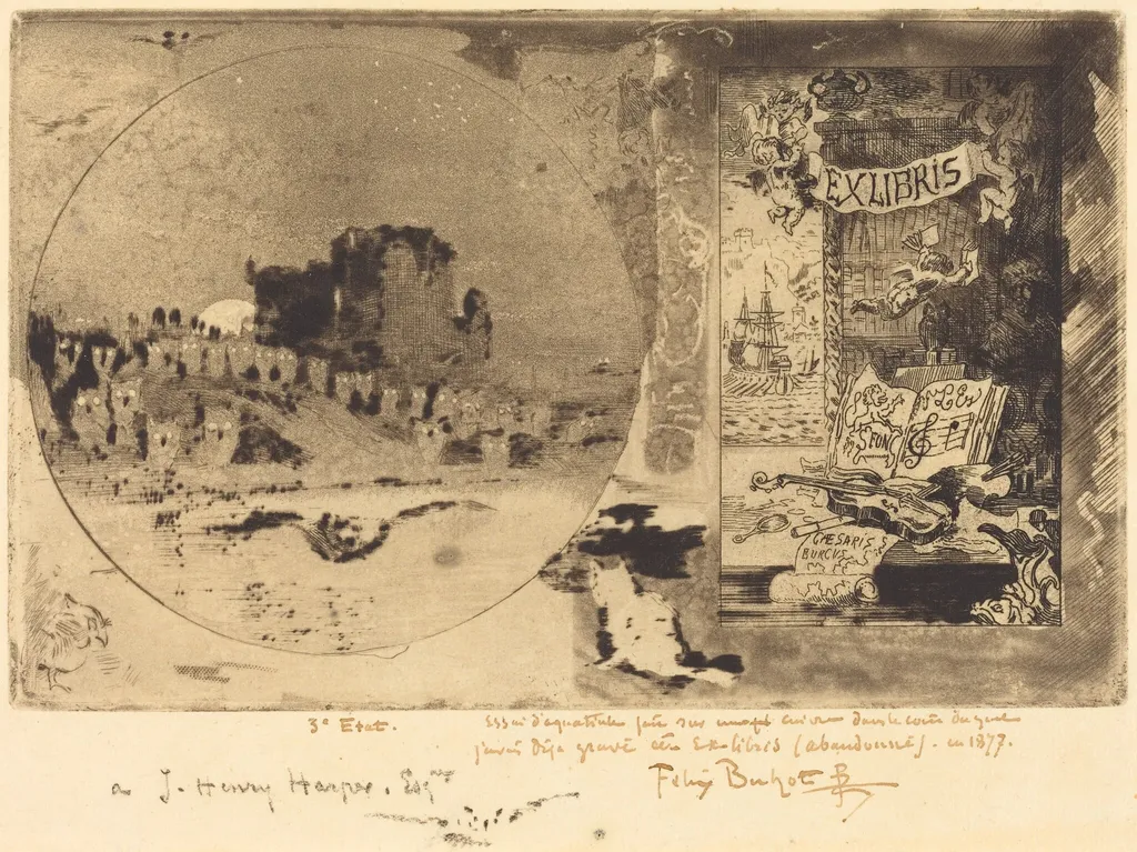 Le Château des hiboux (Castle of the Owls), by Félix-Hilaire Buhot, ink, 1882